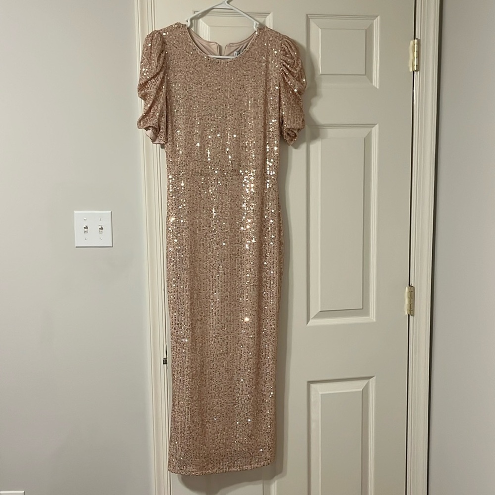 Rose gold sequins dress